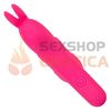 Vibrador conejito con soporte para dedo y carga USB